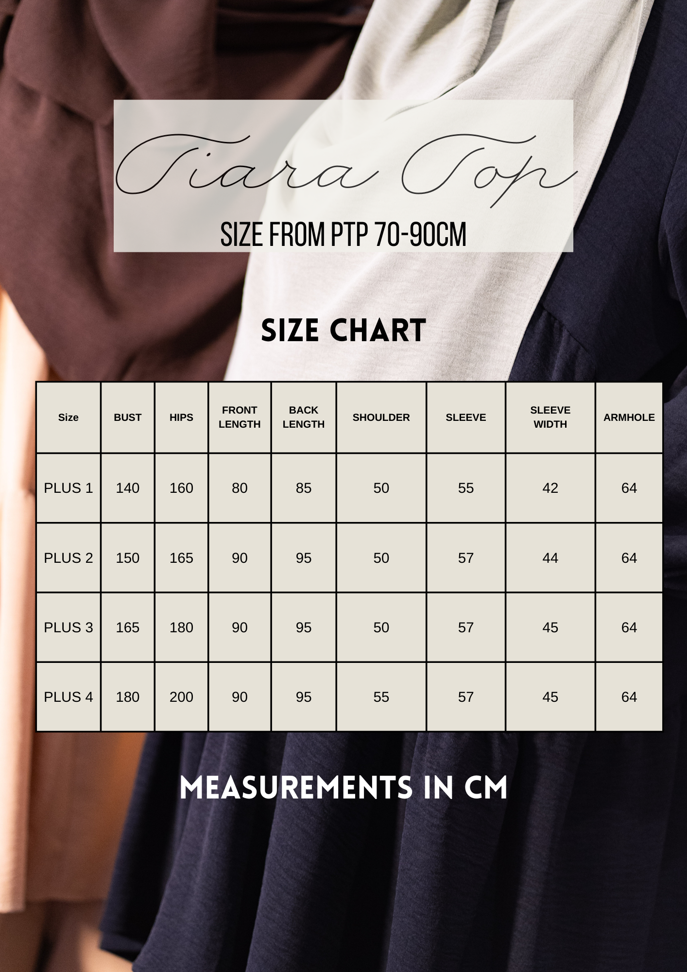 TIARA TOP - SIZES FROM PTP 70-90CM