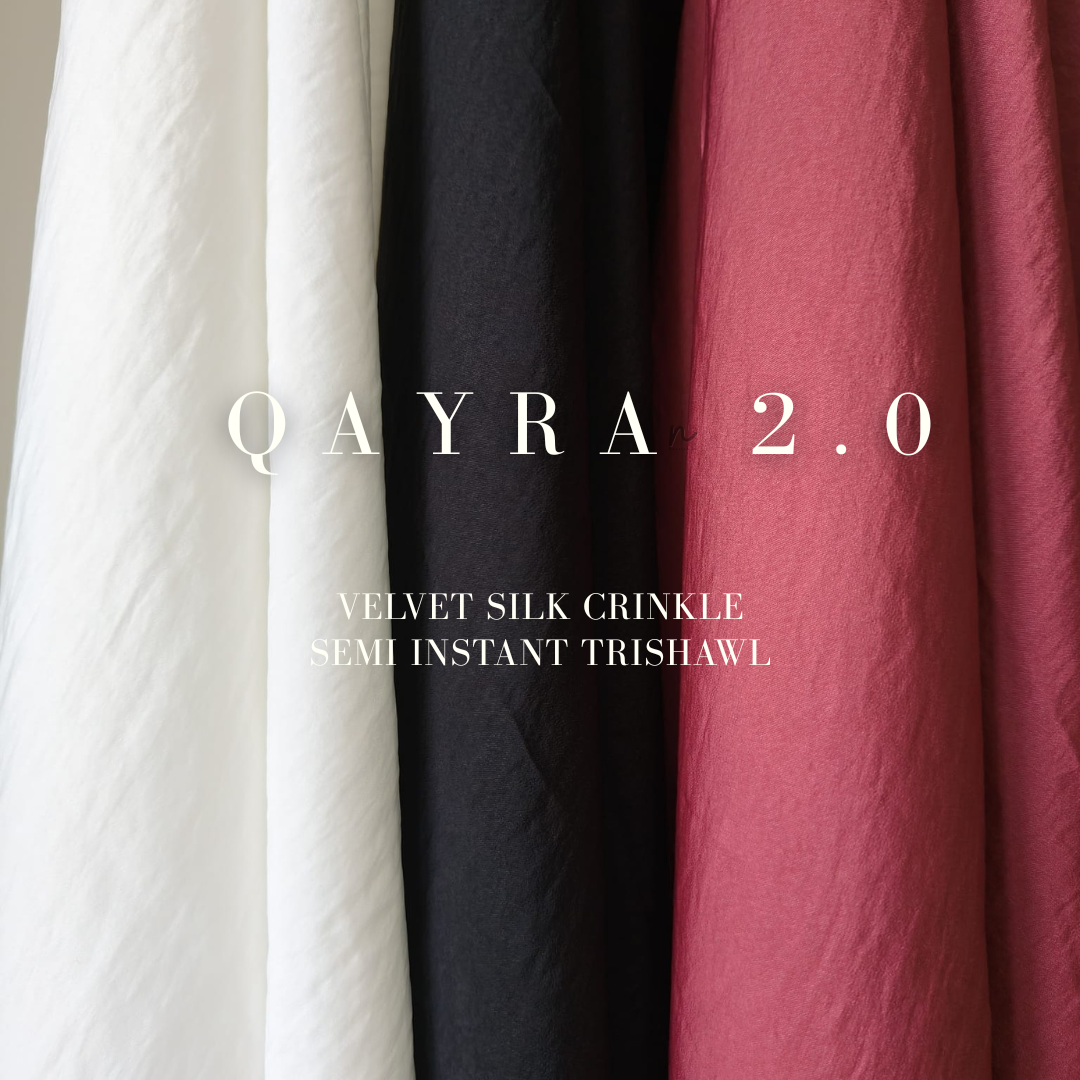 QAYRAH 2.0 - SEMI INSTANT TRISHAWL - VELVET SILK CRINKLE