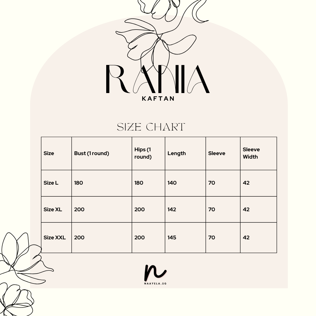 RANIA KAFTAN ABAYA (PTP 100CM)