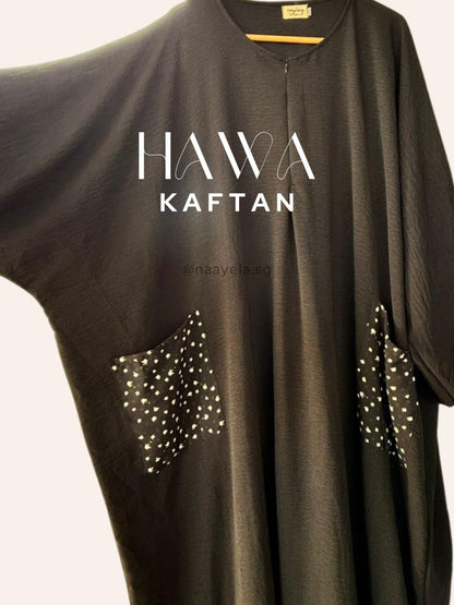 [NAAYELA.SG] PLUS SIZED HAWA KAFTAN W PRINTED POCKETS