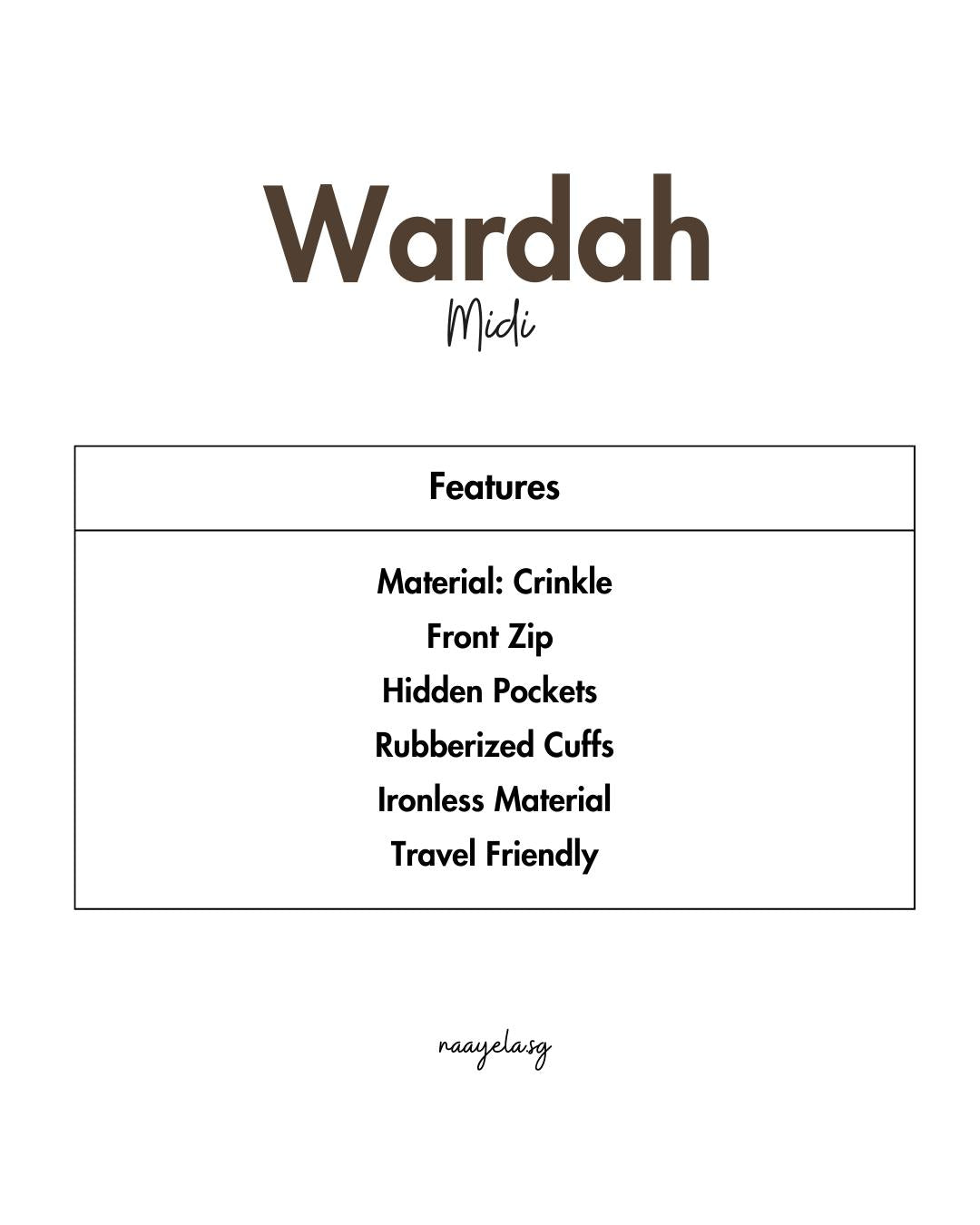 [SG INSTOCKS] WARDAH MIDI - PLUS SIZE UP TO PTP 90