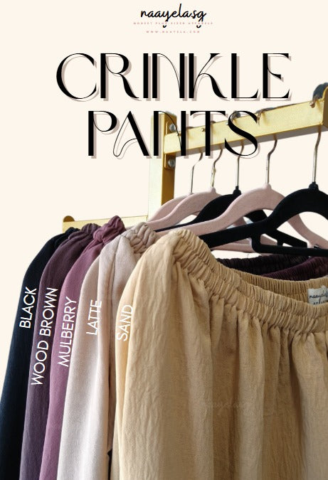 [NAAYELA.SG] PLUS SIZE CRINKLE PANTS -  XL TO XXXL