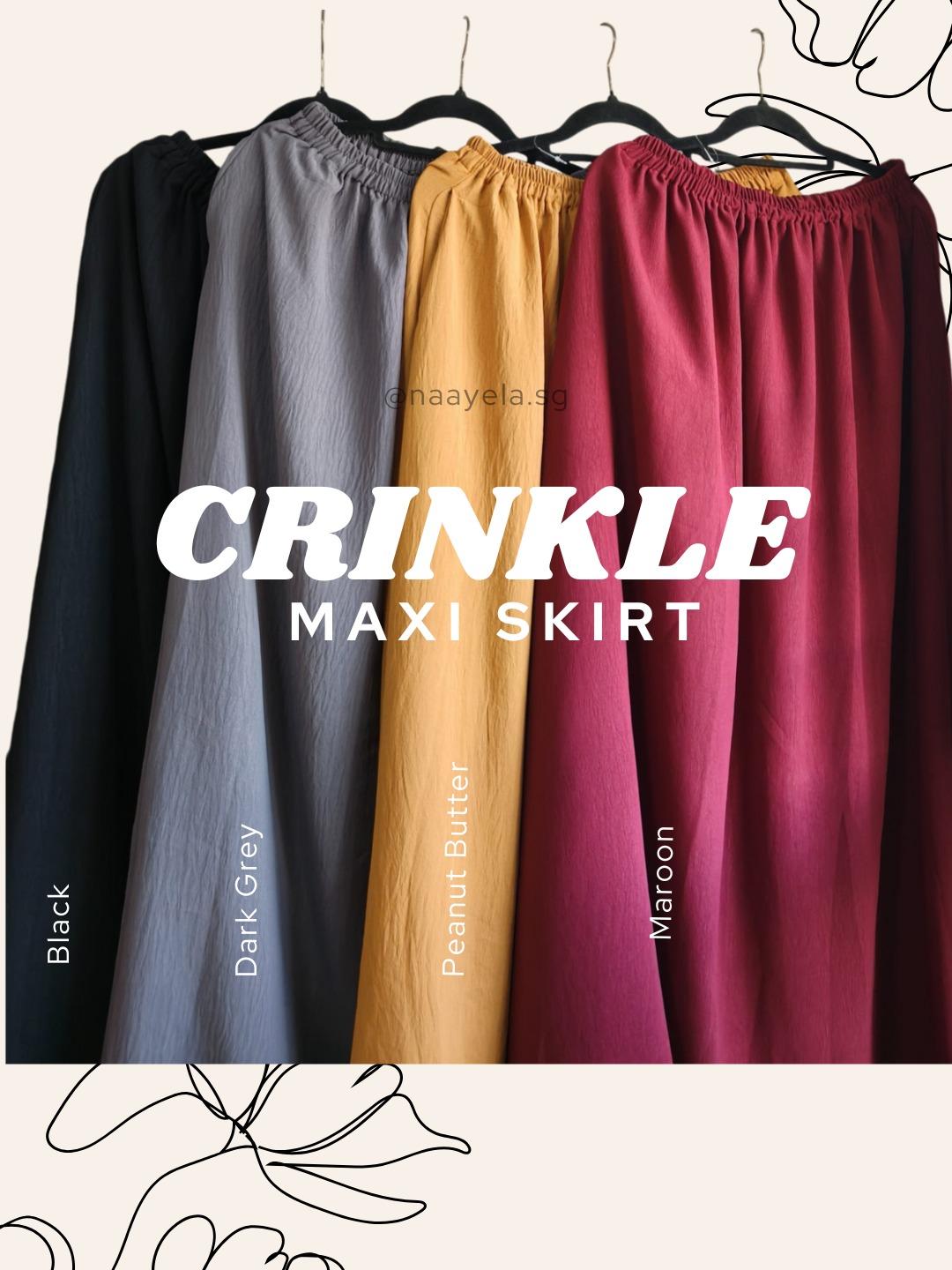 [NAAYELA.SG] PLUS SIZE CRINKLE MAXI SKIRT
