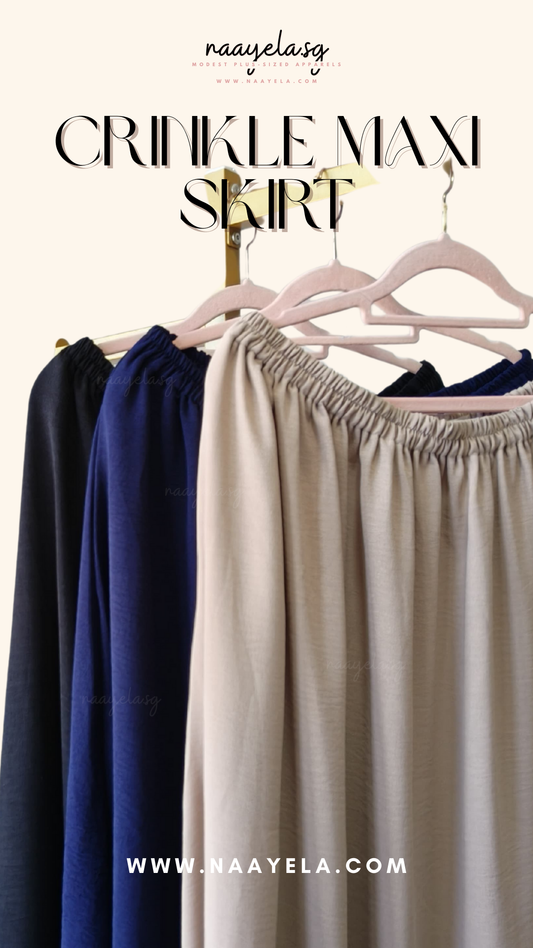 [NAAYELA.SG] PLUS SIZE CRINKLE MAXI SKIRT