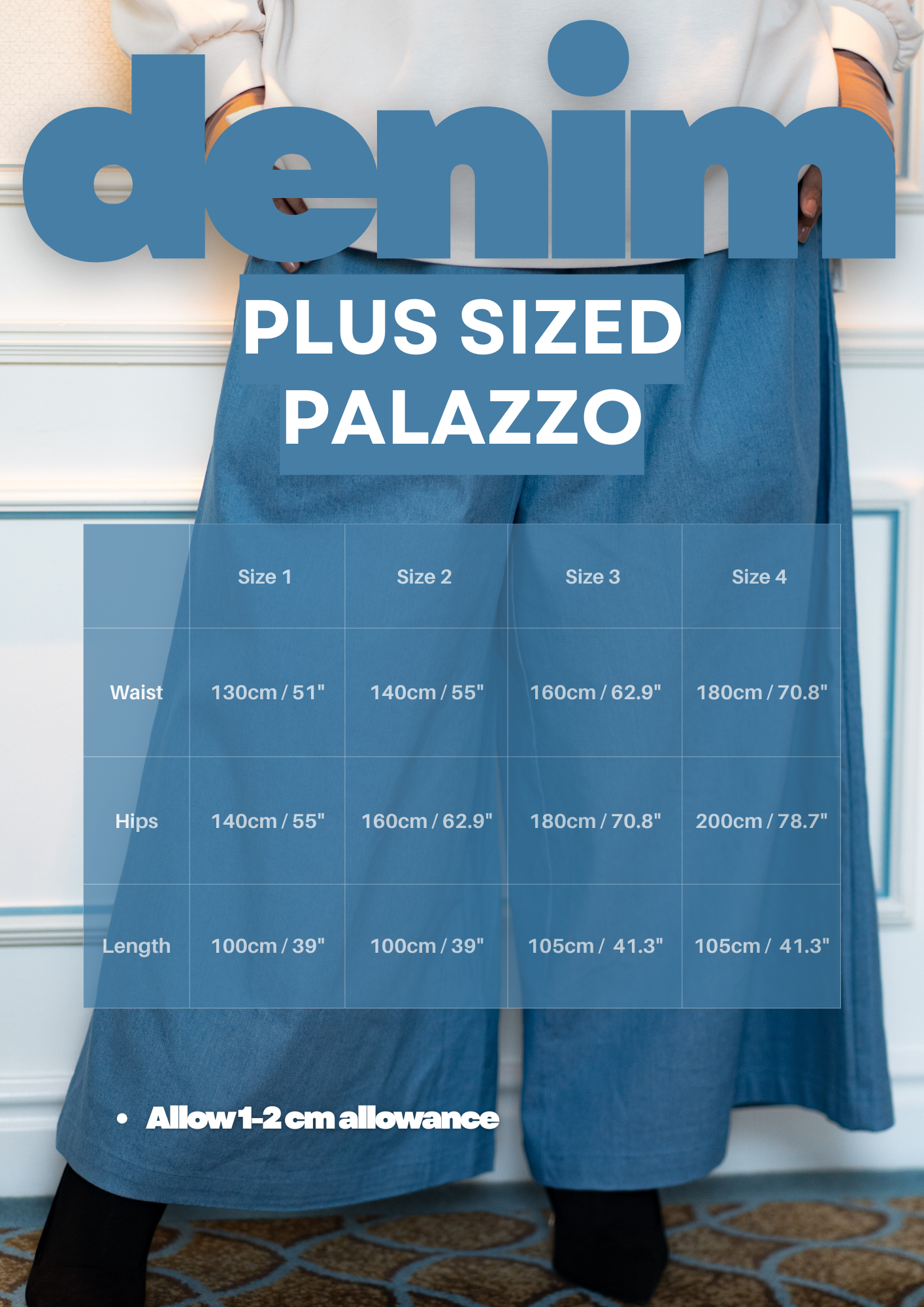 [PLUS SIZED] DENIM PALAZZO