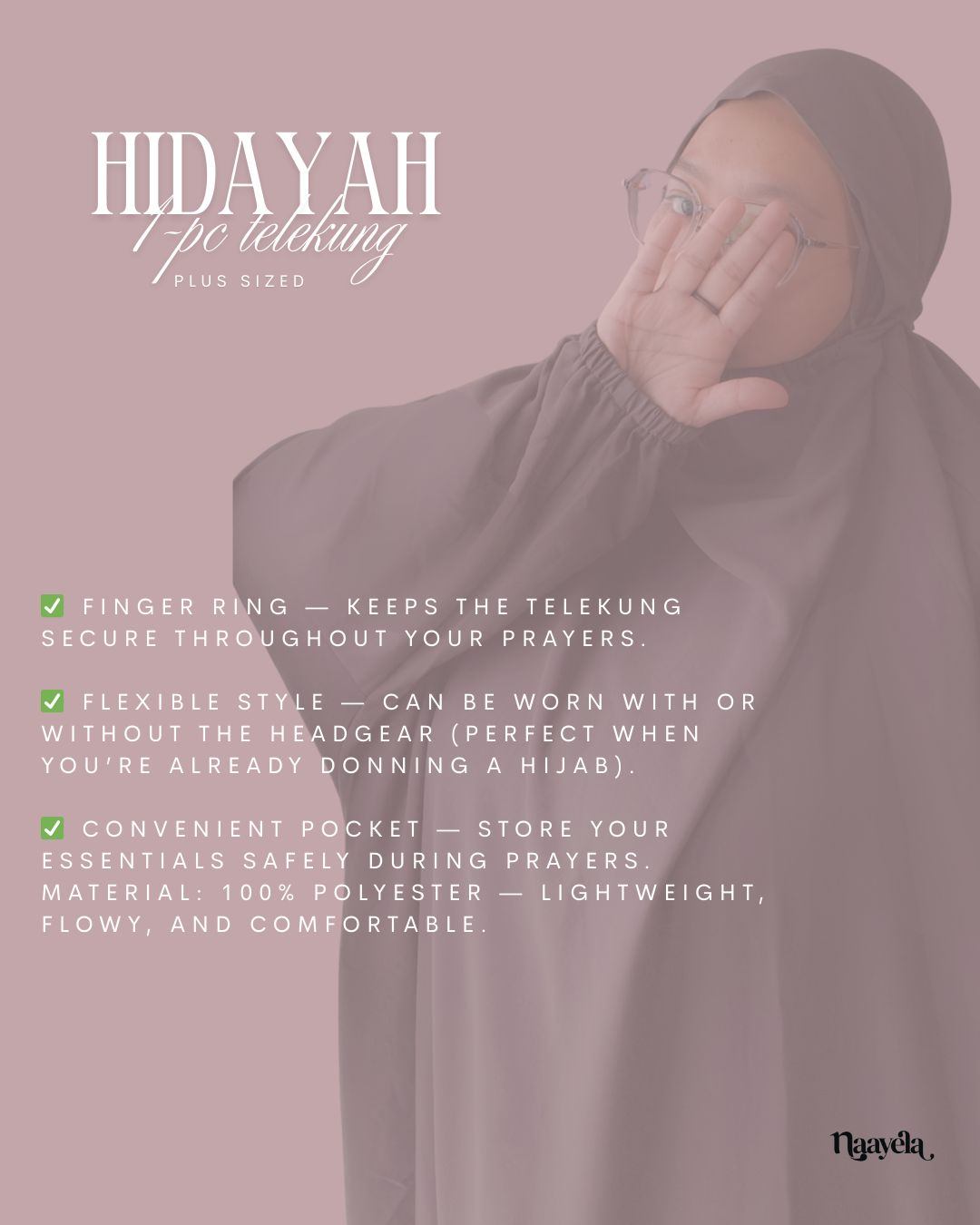 HIDAYAH 1-PC TELEKUNG - PLUS SIZED