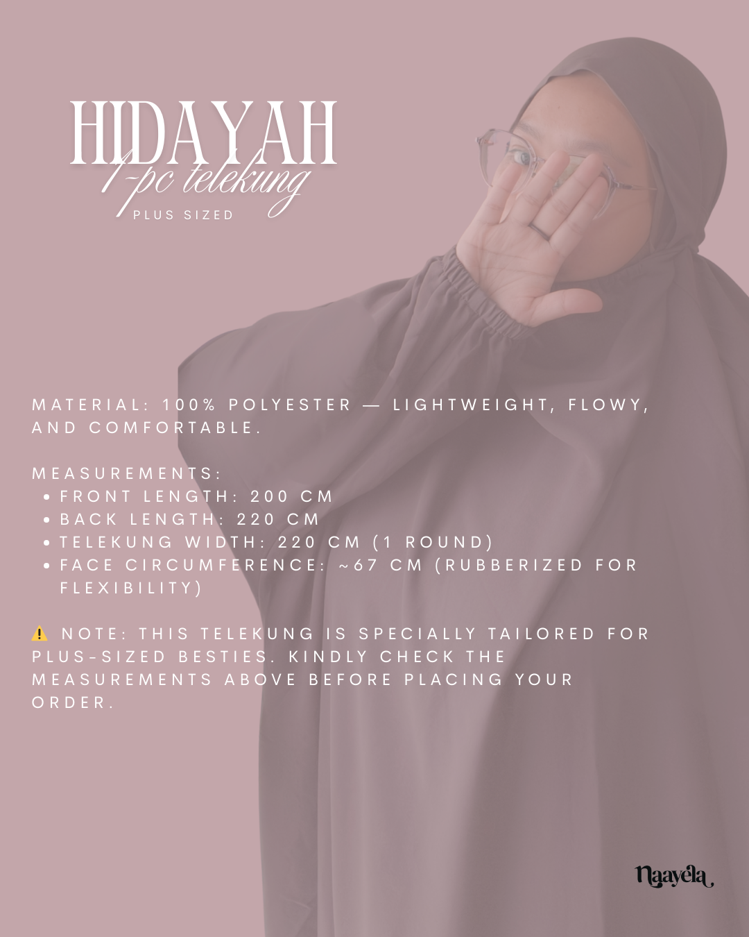HIDAYAH 1-PC TELEKUNG - PLUS SIZED