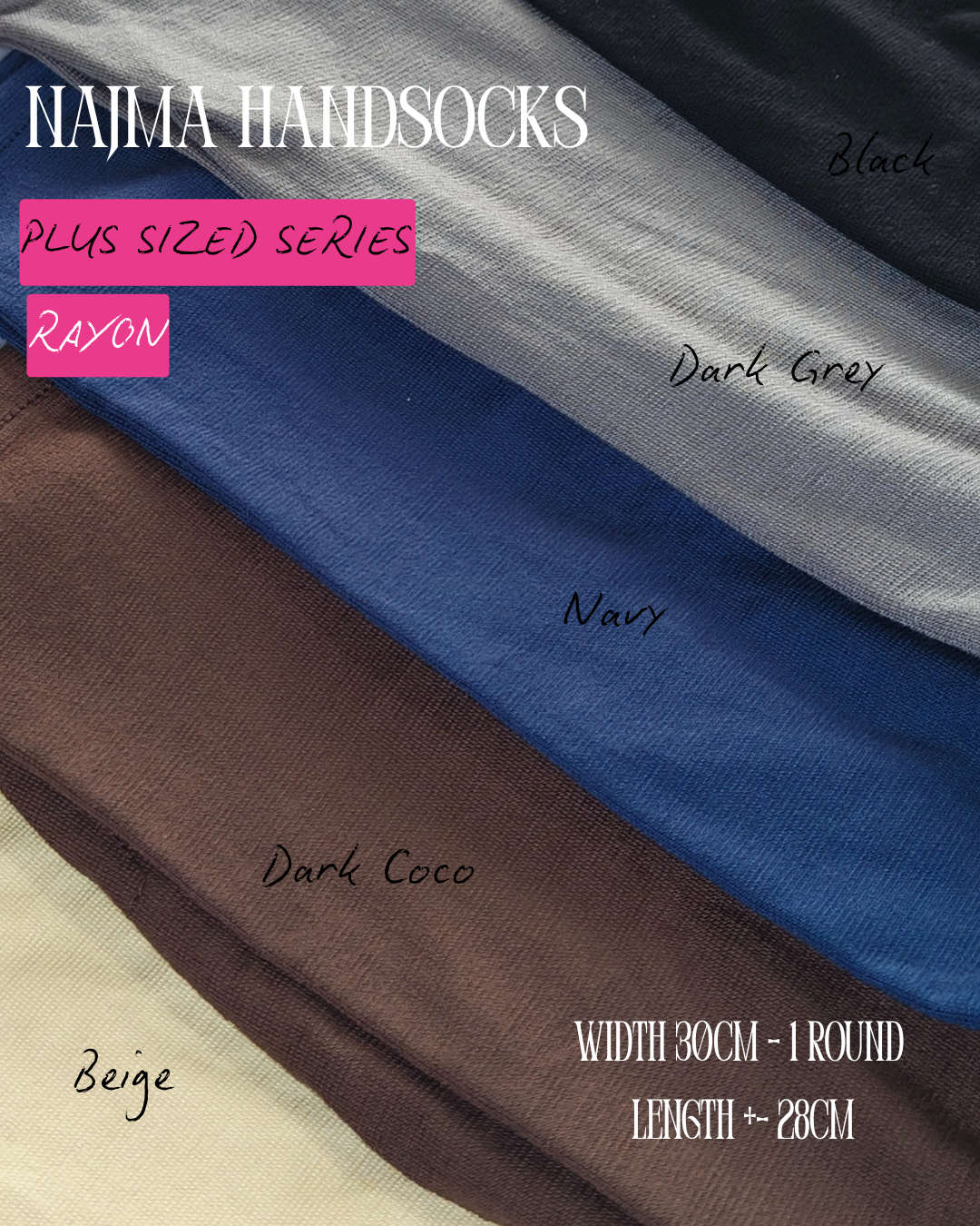 [PLUS SIZED] NAJMA HANDSOCKS – Soft Rayon Cotton, Comfy & Perfect for Daily Wear!